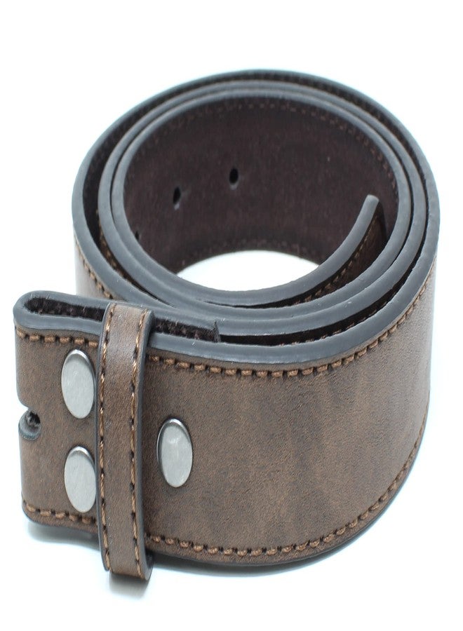 BC Belts حزام نسائي رفيع من الجلد من بي سي بيلتس، بنقشة عتيقة مميزة، عرضه 1.25 بوصة، مزود بأزرار كبس (بني داكن - صغير) - Image 2